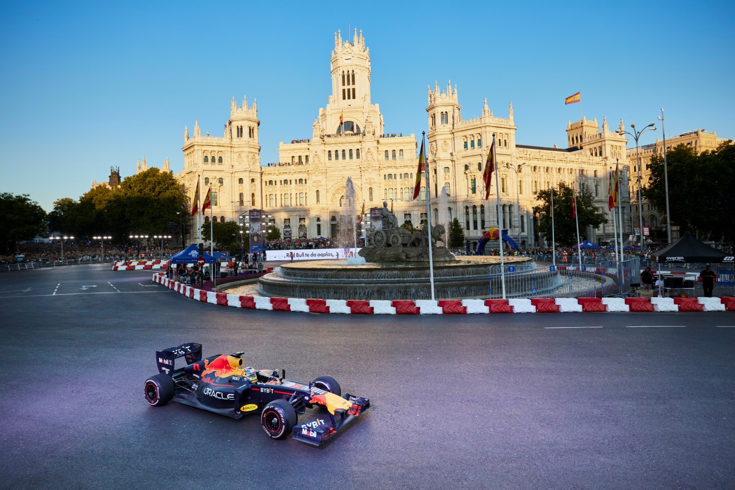 Sergio "Checo" Perez performs during Red Bull Showrun in Madrid, Spain on 15 July 2023.