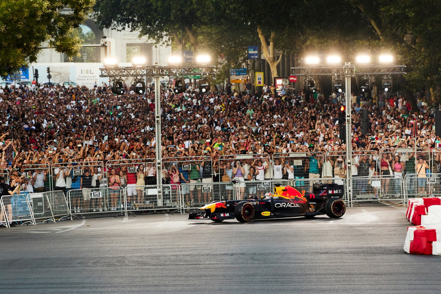 Sergio "Checo" Perez performs during Red Bull Showrun in Madrid, Spain on 15 July 2023. // Gianfranco Tripodo / Red Bull Content Pool