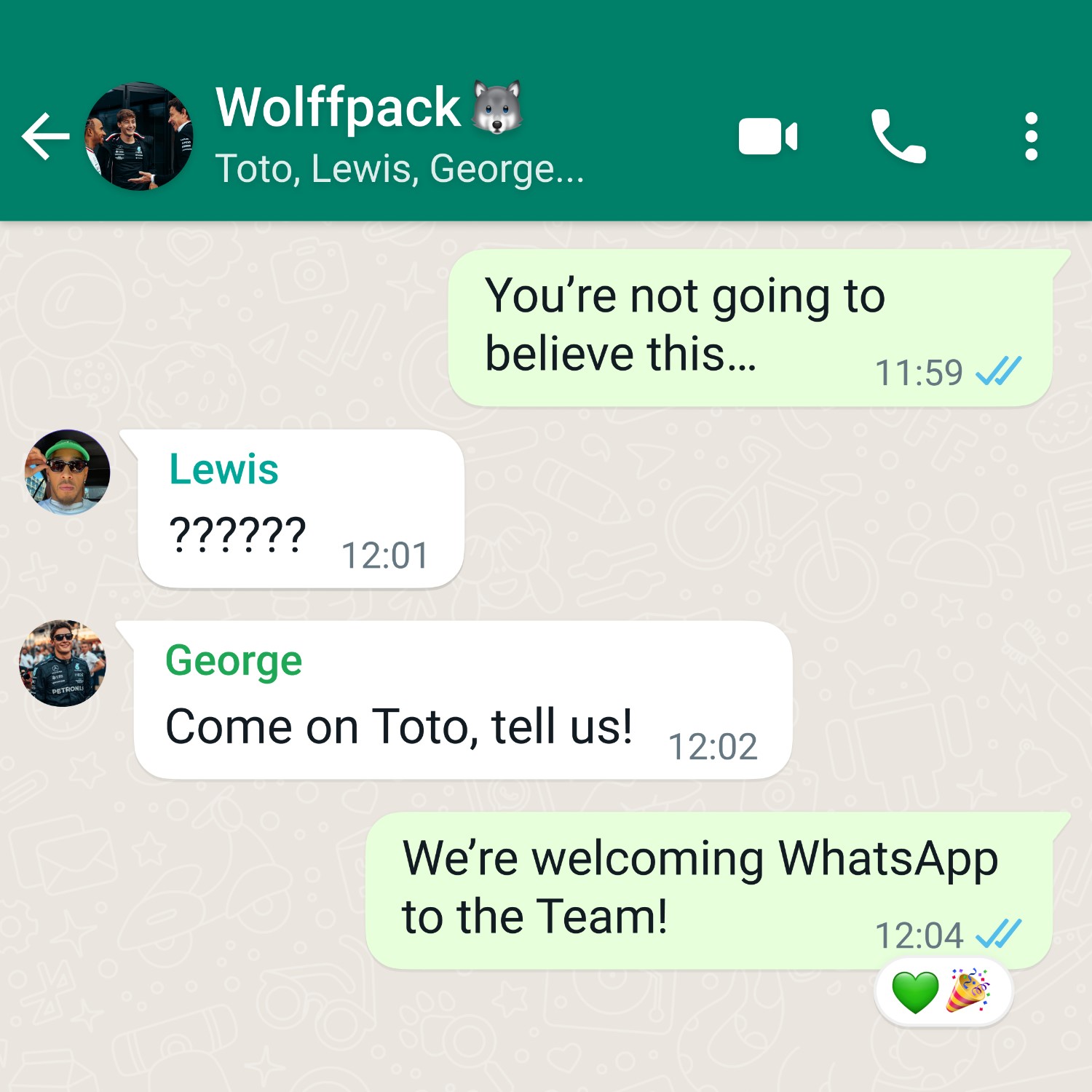 Toto Wolff using Mercedes WhatsApp