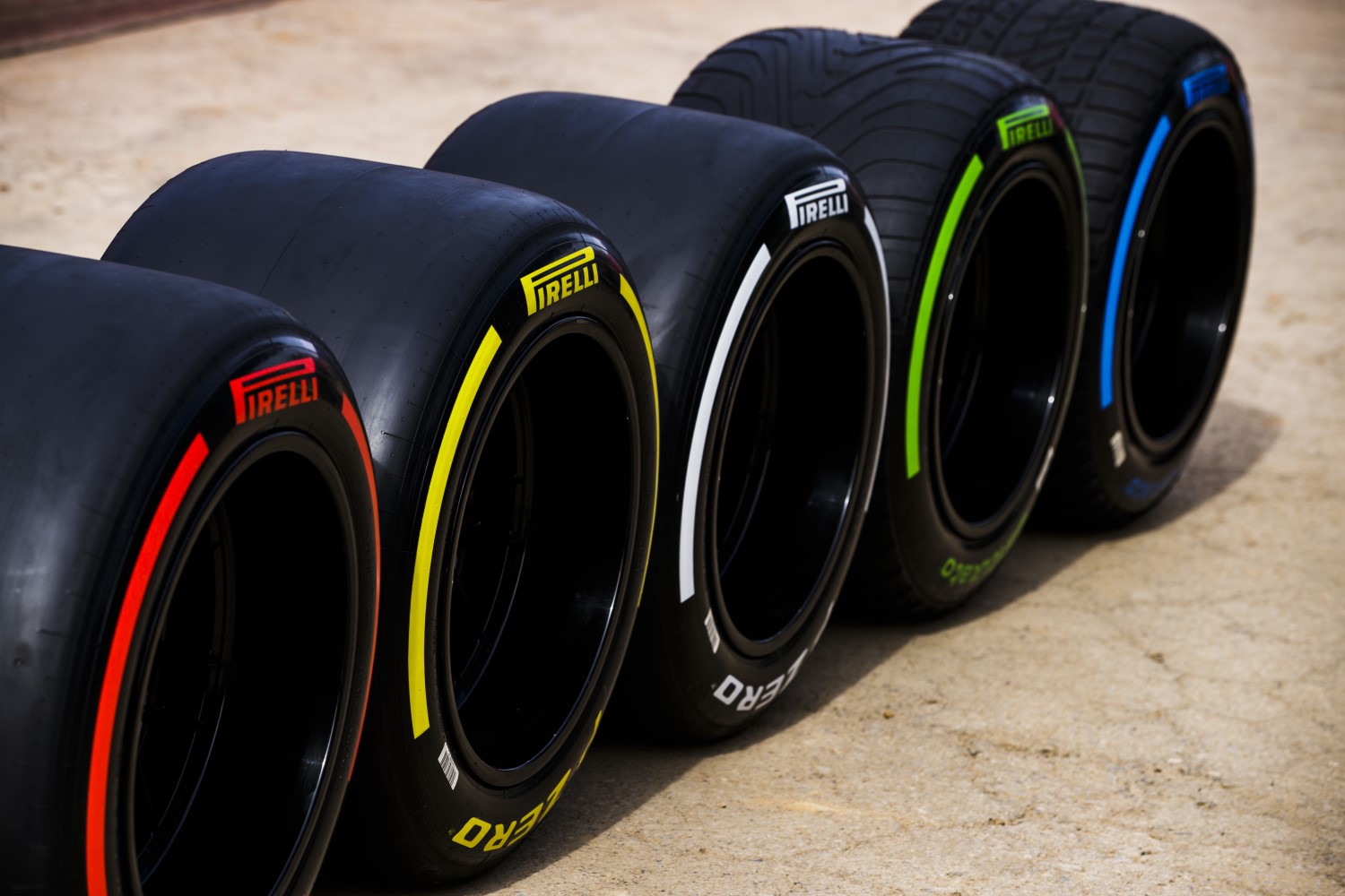 Pirelli tire compounds (Photo by Zak Mauger / LAT Images)