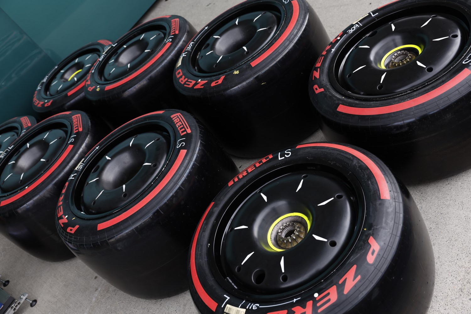 Pirelli tires during the Japanese GP at Suzuka on Thursday September 21, 2023 in Suzuka, Japan. (Photo by Steven Tee / LAT Images)