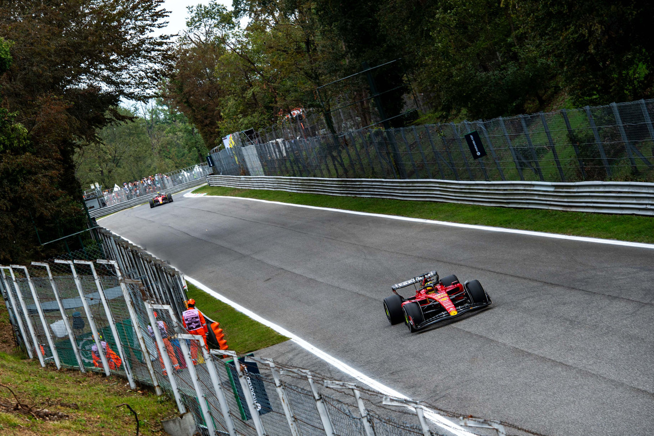 The Ferraris of Charles Leclerc and Carlos Sainz Jr.