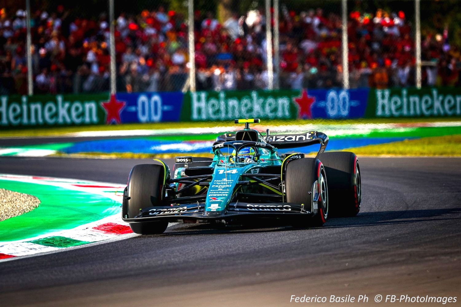 #14 Fernando Alonso, (ESP) Aramco Aston Martin Mercedes during the Italian GP, Monza 31 August-3 September 2023 Formula 1 World championship 2023.