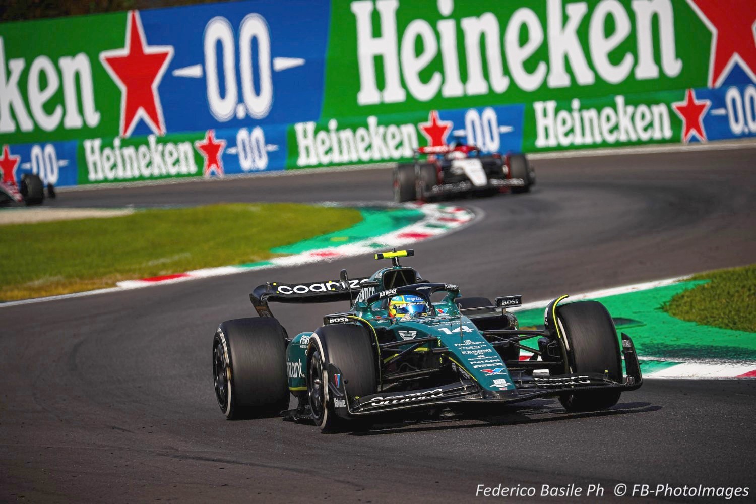 #14 Fernando Alonso, (ESP) Aramco Aston Martin Mercedes during the Italian GP, Monza 31 August-3 September 2023 Formula 1 World championship 2023.