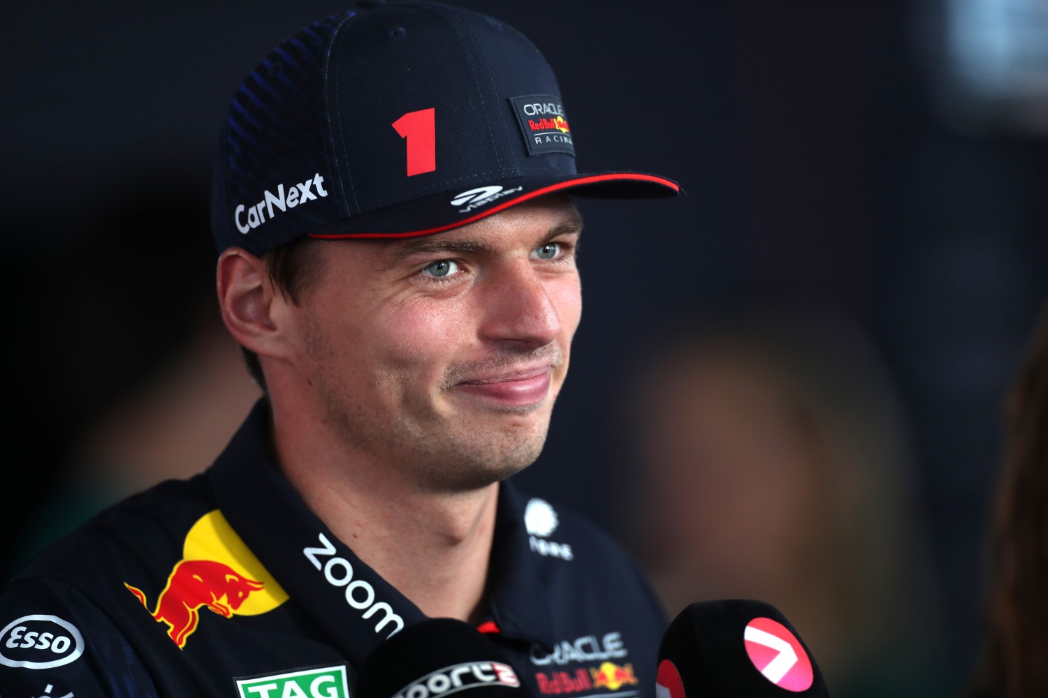 Max Verstappen of the Netherlands and Oracle Red Bull Racing talks to the media in the Paddock during previews ahead of the F1 Grand Prix of Italy at Autodromo Nazionale Monza on August 31, 2023 in Monza, Italy. (Photo by Peter Fox/Getty Images) // Getty Images / Red Bull Content Pool