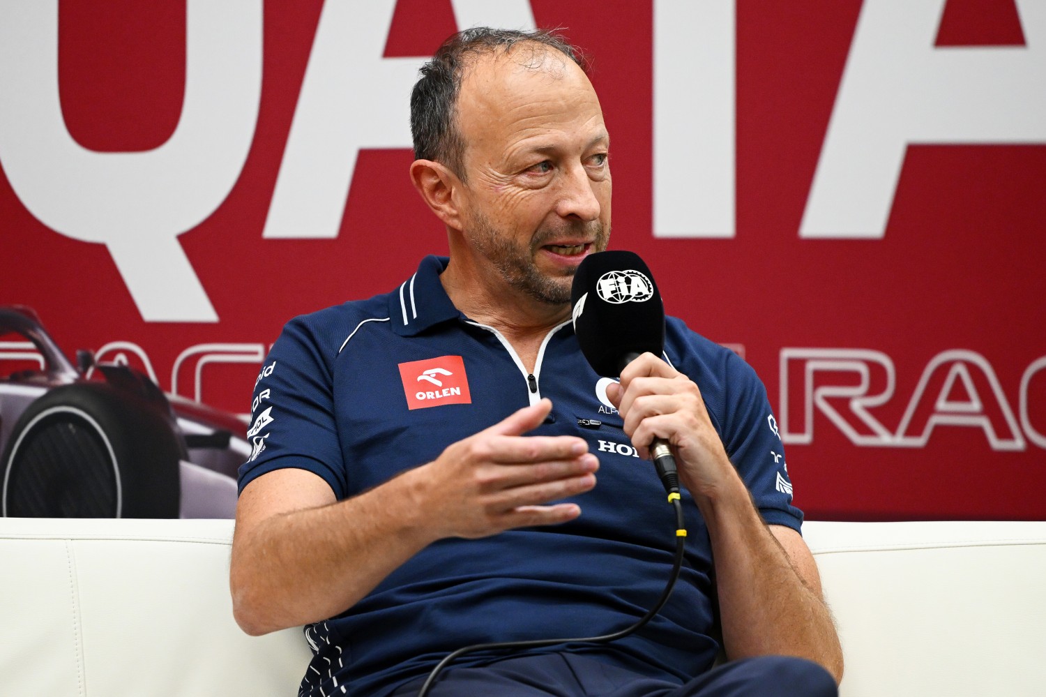 Peter Bayer, CEO of Scuderia AlphaTauri attends the Team Principals Press Conference during practice ahead of the F1 Grand Prix of Qatar at Lusail International Circuit on October 06, 2023 in Lusail City, Qatar. (Photo by Clive Mason/Getty Images) // Getty Images / Red Bull Content Pool //