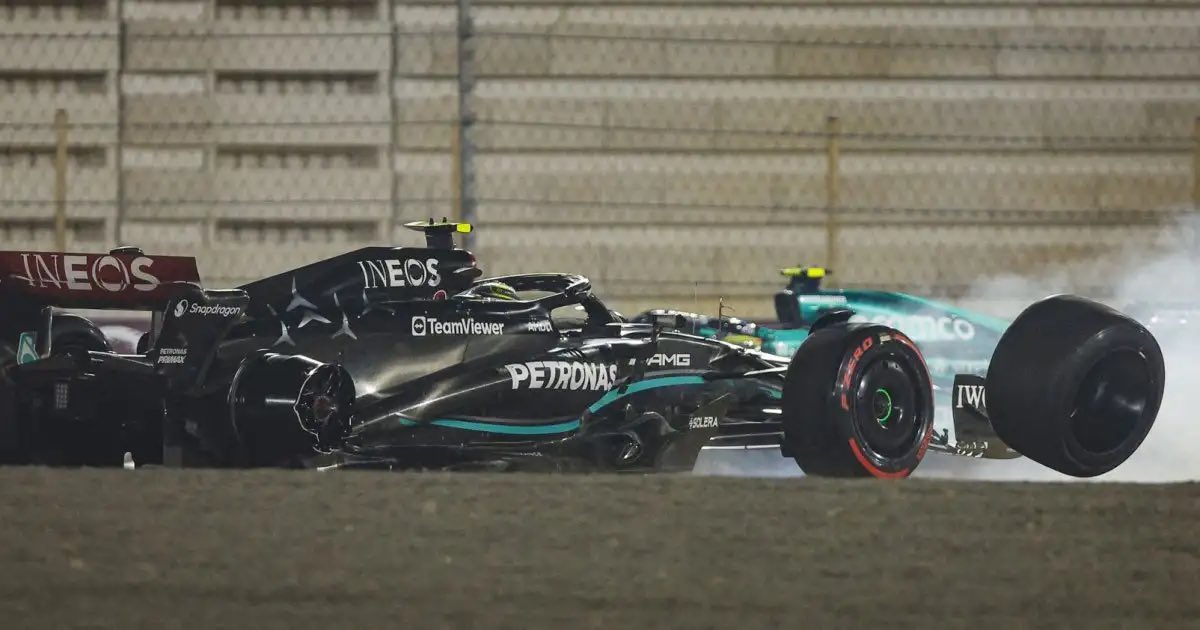 Lewis Hamilton cuts down on teammate George Russell and crashes out of the 2023 Qatar GP