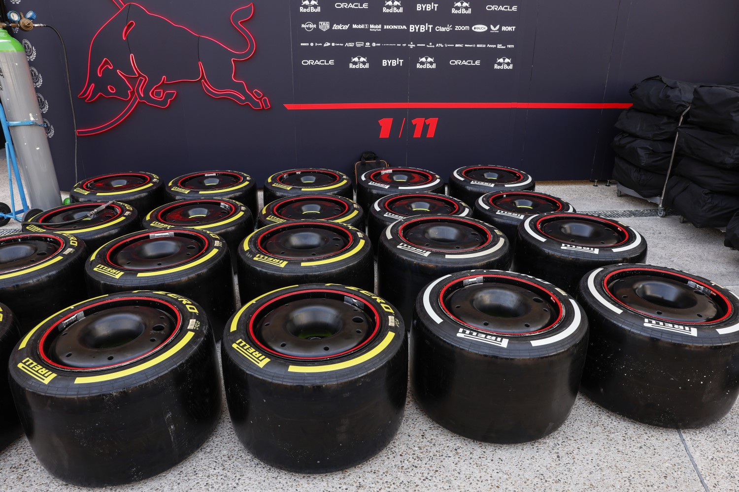 QATAR - OCTOBER 05: Pirelli tires during the Qatar GP at Losail International Circuit on Thursday October 05, 2023 in Losail, Qatar. (Photo by Steven Tee / LAT Images)