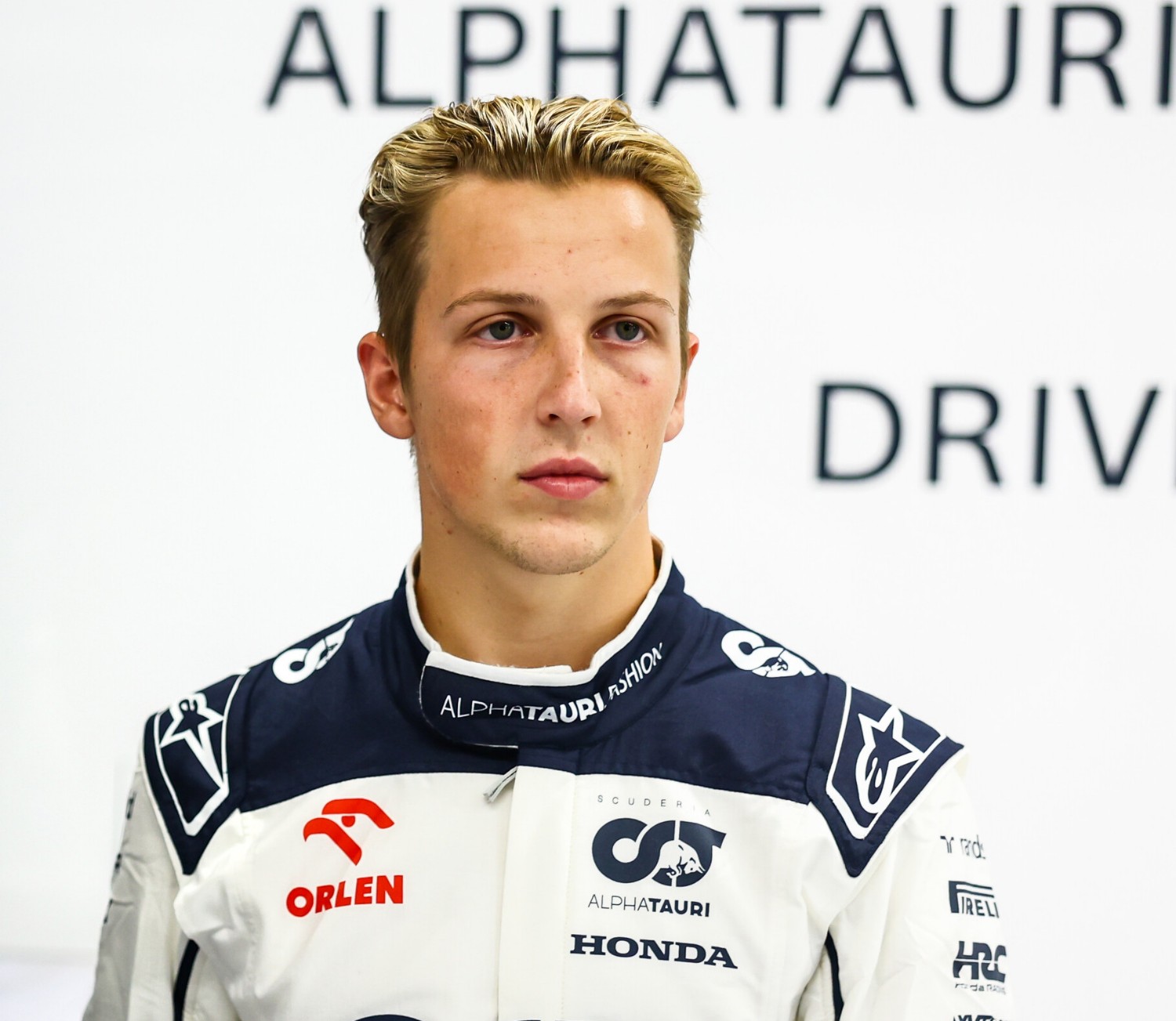 Liam Lawson of New Zealand and Scuderia AlphaTauri looks on in the garage after practice ahead of the F1 Grand Prix of The Netherlands at Circuit Zandvoort on August 25, 2023 in Zandvoort, Netherlands. (Photo by Mark Thompson/Getty Images) // Getty Images / Red Bull Content Pool