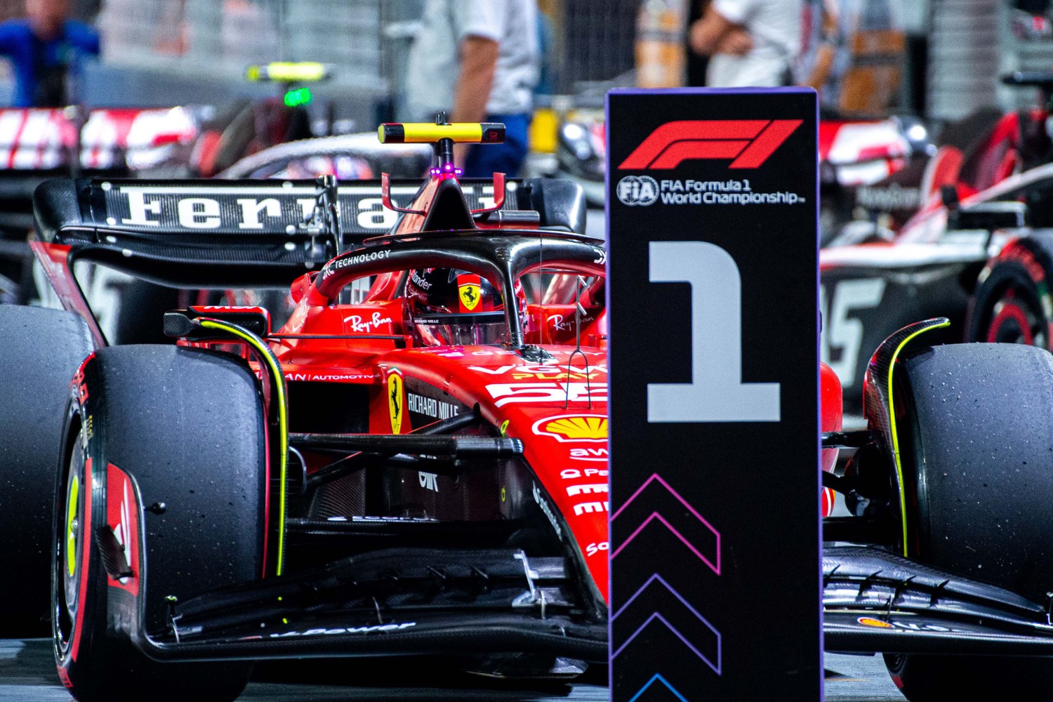 Carlos Sainz Jr on pole  - credit: @Scuderia Ferrari Press Office