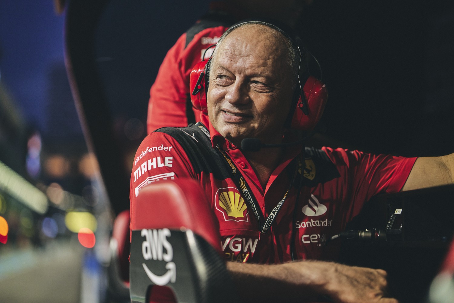 A happy Fred Vasseur credit: @Scuderia Ferrari Press Office