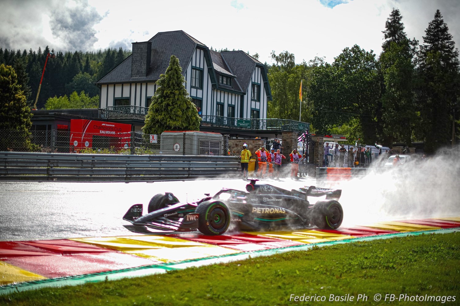 #63 George Russell, (GRB) AMG Mercedes Ineos during the Belgian GP, Spa-Francorchamps 27-30 July 2023 Formula 1 World championship 2023.