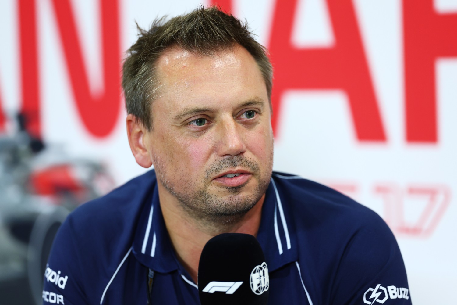 Jonathan Eddolls, Head of Trackside Engineering for Scuderia AlphaTauri attends the Drivers Press Conference during practice ahead of the F1 Grand Prix of Japan at Suzuka International Racing Course on September 22, 2023 in Suzuka, Japan. (Photo by Dan Istitene/Getty Images) // Getty Images / Red Bull Content Pool