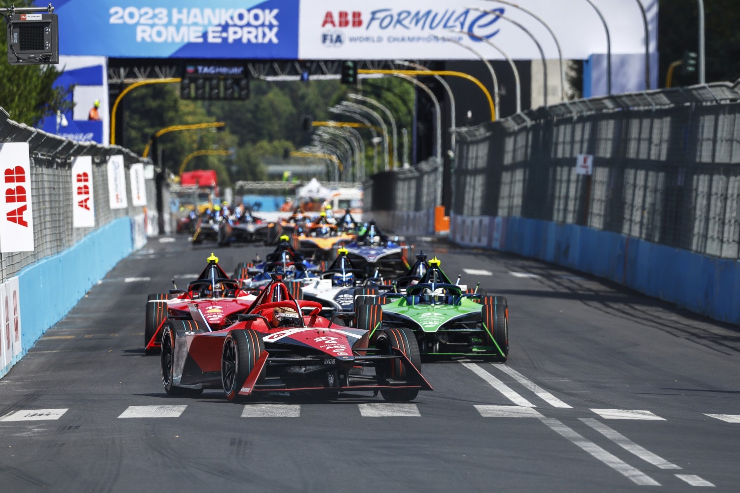 Jake Dennis, Avalanche Andretti Formula E, Porsche 99 X Electric Gen3 during the Rome ePrix II at Circuito Cittadino dell'EUR on Sunday July 16, 2023 in Rome, Italy. (Photo by Sam Bloxham / LAT Images)