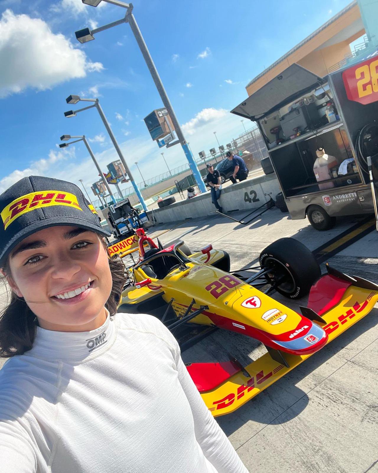 Indy NXT driver Jamie Chadwick - DHL sponsored