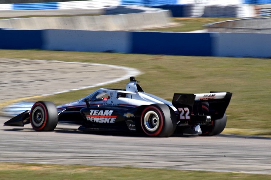 Will Power testing the #22 Penske Chevy with the spec hybrid unit fitted.