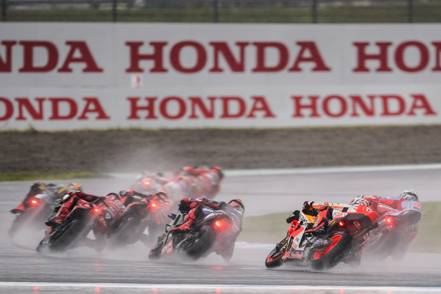 Heavy Rain at Motegi won by Jorge Martin who was leading when the red flag waved.
