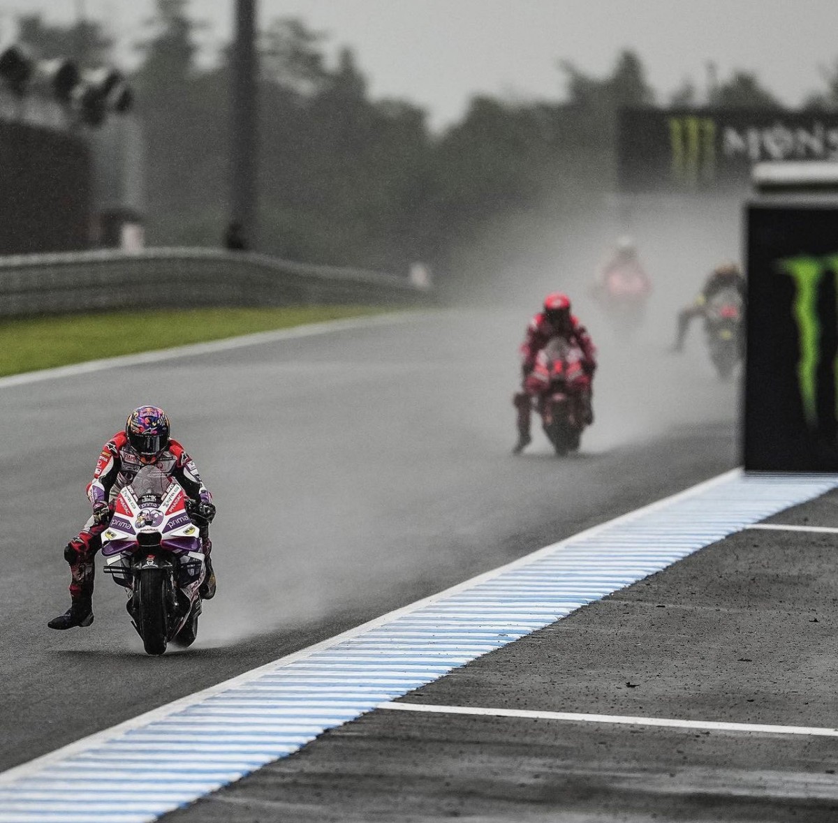 Heavy Rain at Motegi won by Jorge Martin who was leading when the red flag waved.