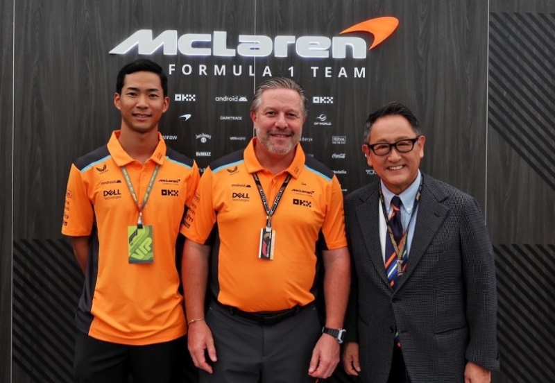 Ryo Hirakawa, Zak Brown and Akio Toyoda