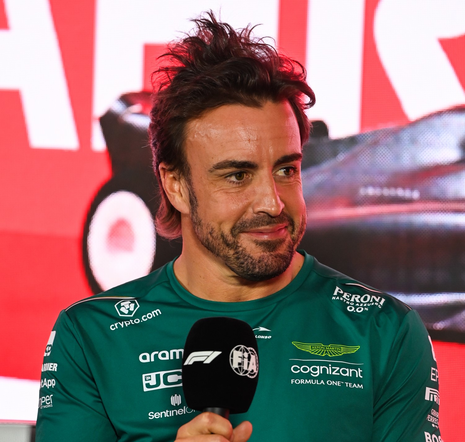 Fernando Alonso, Aston Martin F1 Team, in the Thursday drivers' press conference