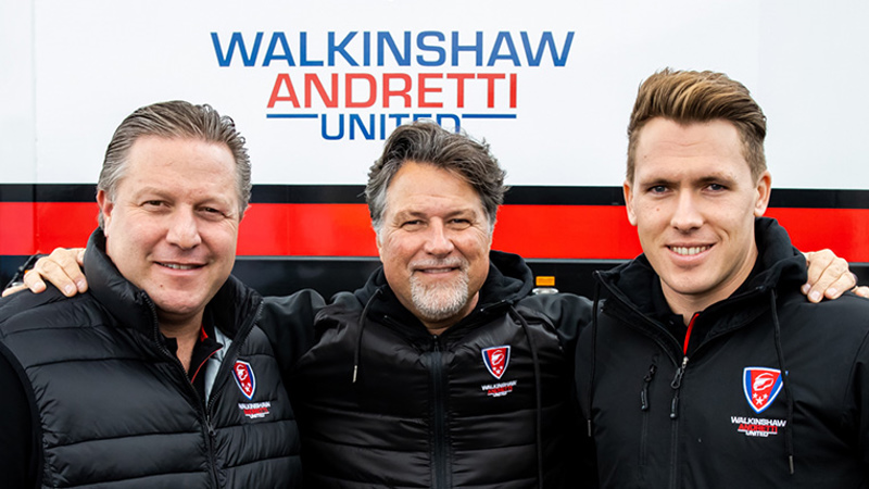 WAU owners L to R: Zak Brown (United), Michael Andretti (Andretti Autosport) and Ryan Walkinshaw. Photo by Daniel Kalisz Photographer for Walkinshaw Andretti United