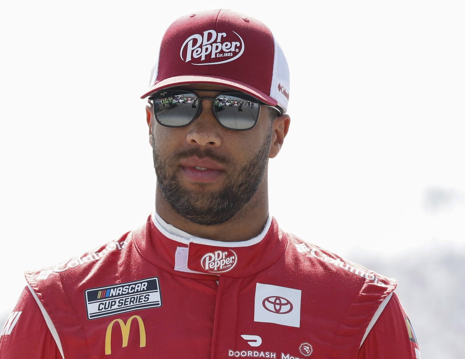 Bubba Wallace, driver of the #23 Dr Pepper Toyota, waits on the grid during practice for the NASCAR Cup Series Goodyear 400 at Darlington Raceway on May 13, 2023 in Darlington, South Carolina. (Photo by Jared C. Tilton/Getty Images)