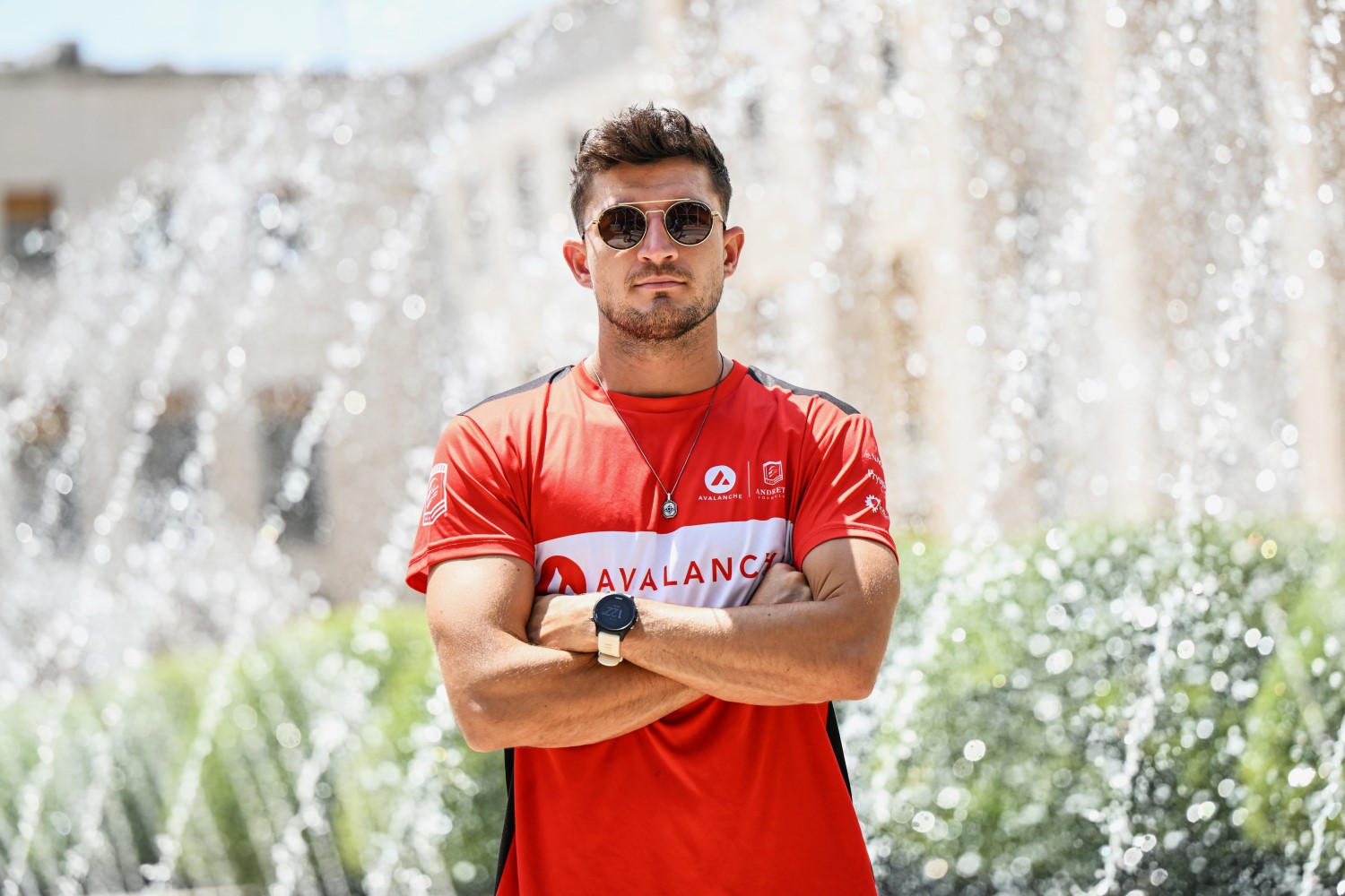 Jake Dennis, Avalanche Andretti Formula E during the Rome ePrix I at Circuito Cittadino dell'EUR on Friday July 14, 2023 in Rome, Italy. (Photo by Sam Bagnall / LAT Images)