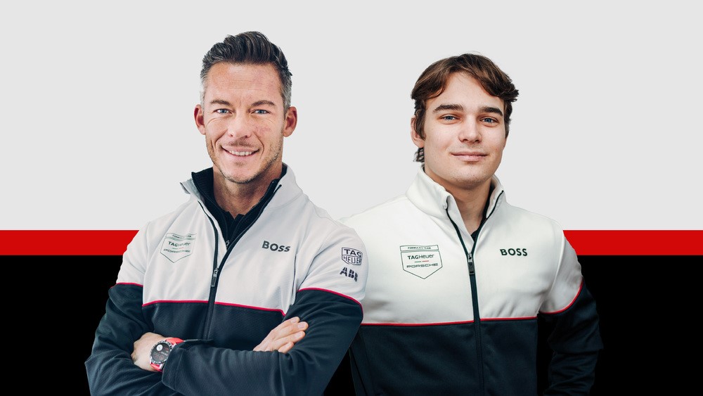 André Lotterer (l), David Beckmann, test and reserve driver TAG Heuer Porsche Formula E Team