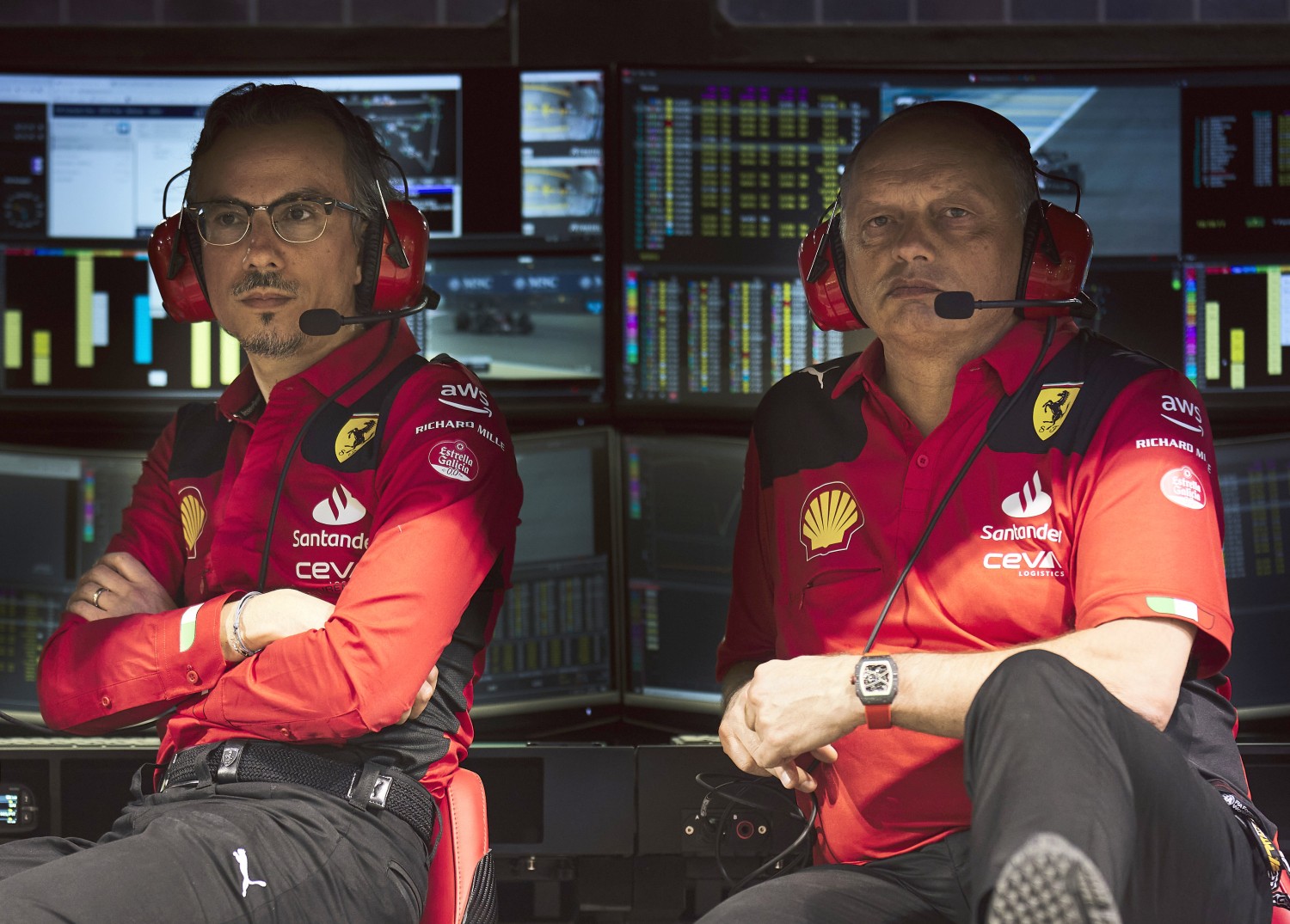 Mekies And Vasseur in Bahrain. Photo courtesy of Ferrari