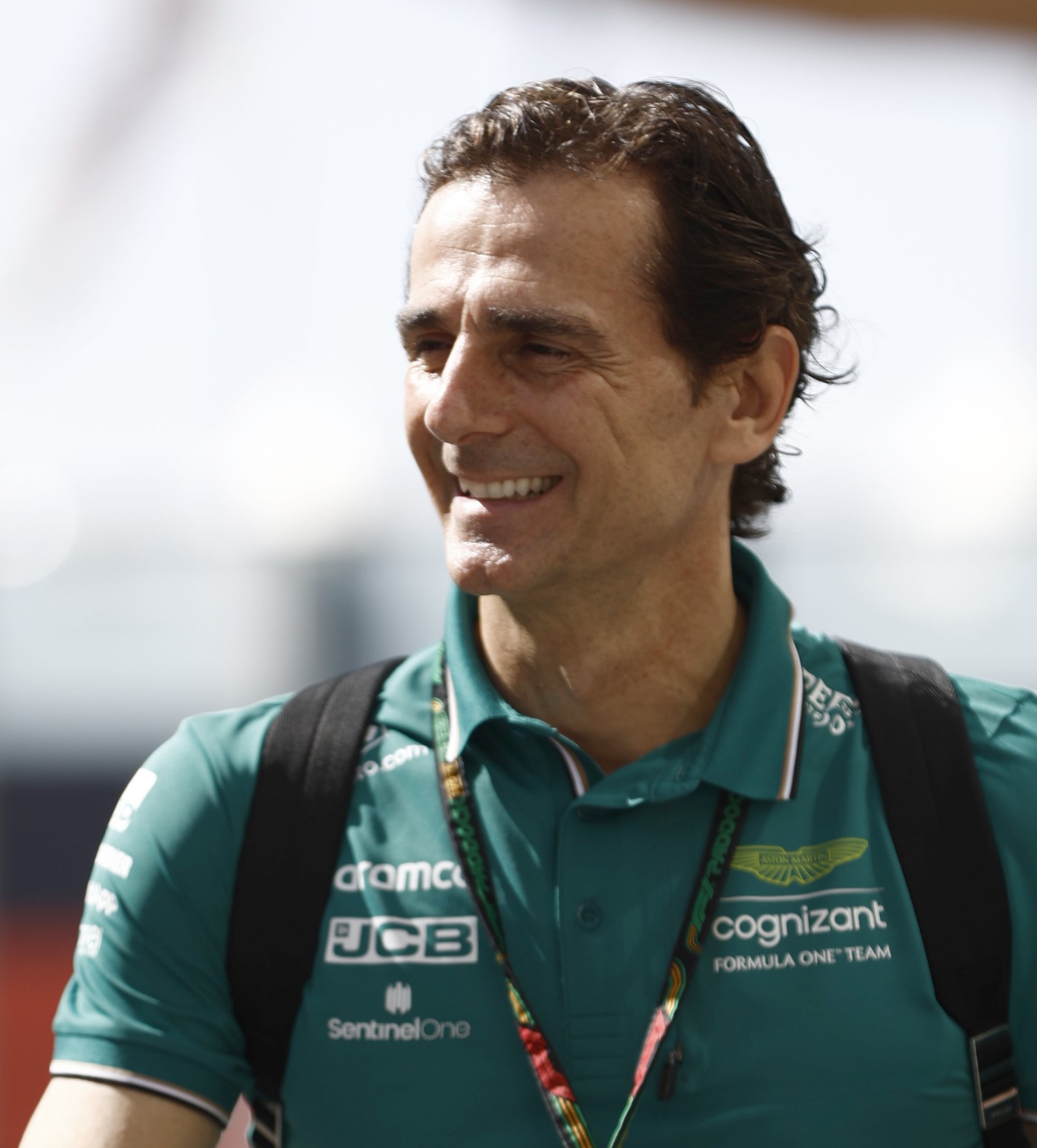 Pedro de la Rosa, Team Ambassador, Aston Martin F1 Team, arriving in the paddock