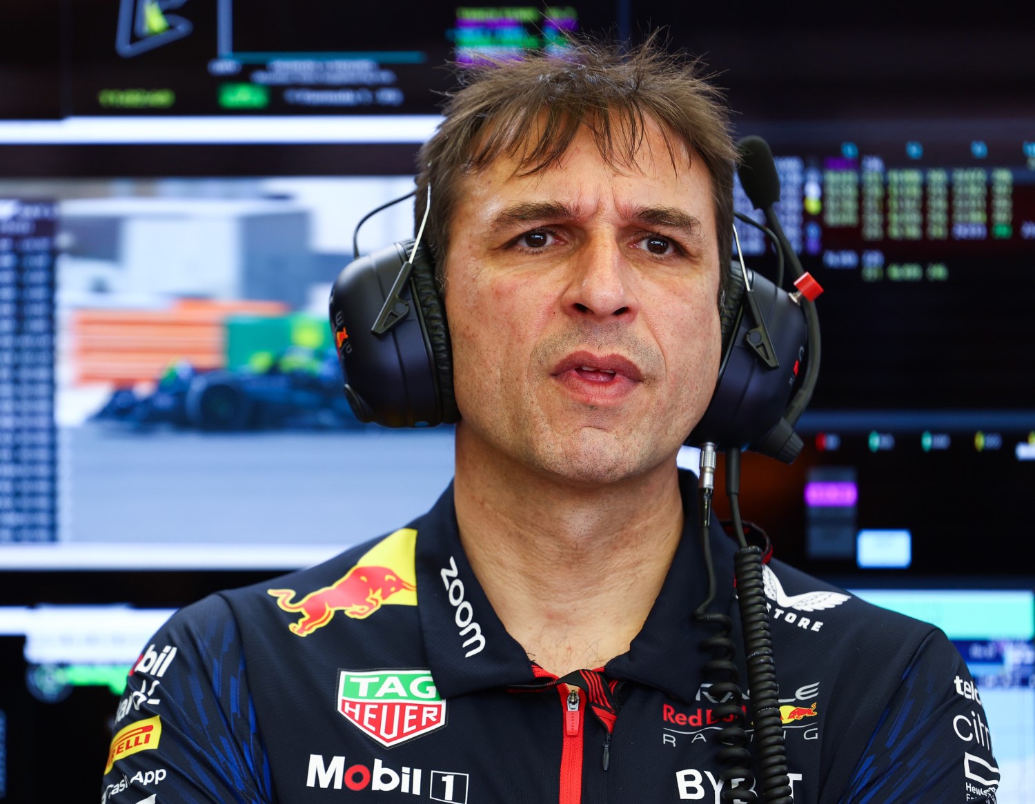 Pierre Wache, Chief Engineer of Performance Engineering at Red Bull Racing looks on during day one of F1 Testing at Bahrain International Circuit on February 23, 2023 in Bahrain, Bahrain. (Photo by Mark Thompson/Getty Images) // Getty Images / Red Bull Content Pool
