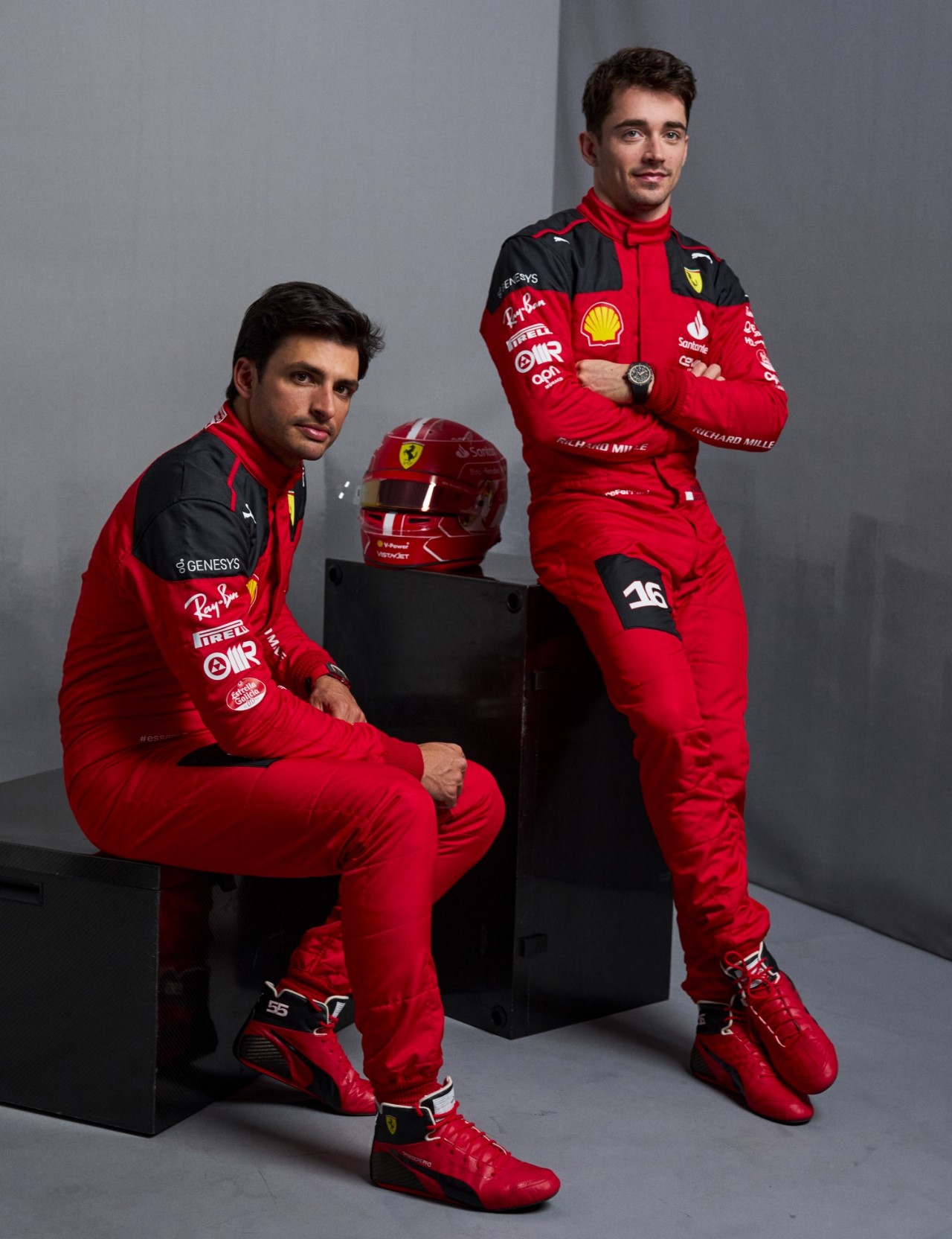 Ferrari drivers Carlos Sainz Jr. and Charles Leclerc