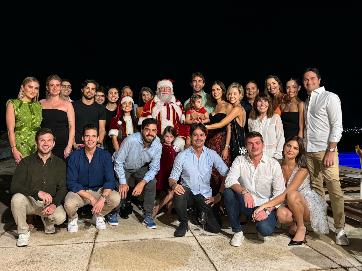 Daniel Suarez (Lower Left) and Julia Piquet (Upper left) and Max Verstappen and Kelly Piquet (Lower Right) during Christmas in Brazil