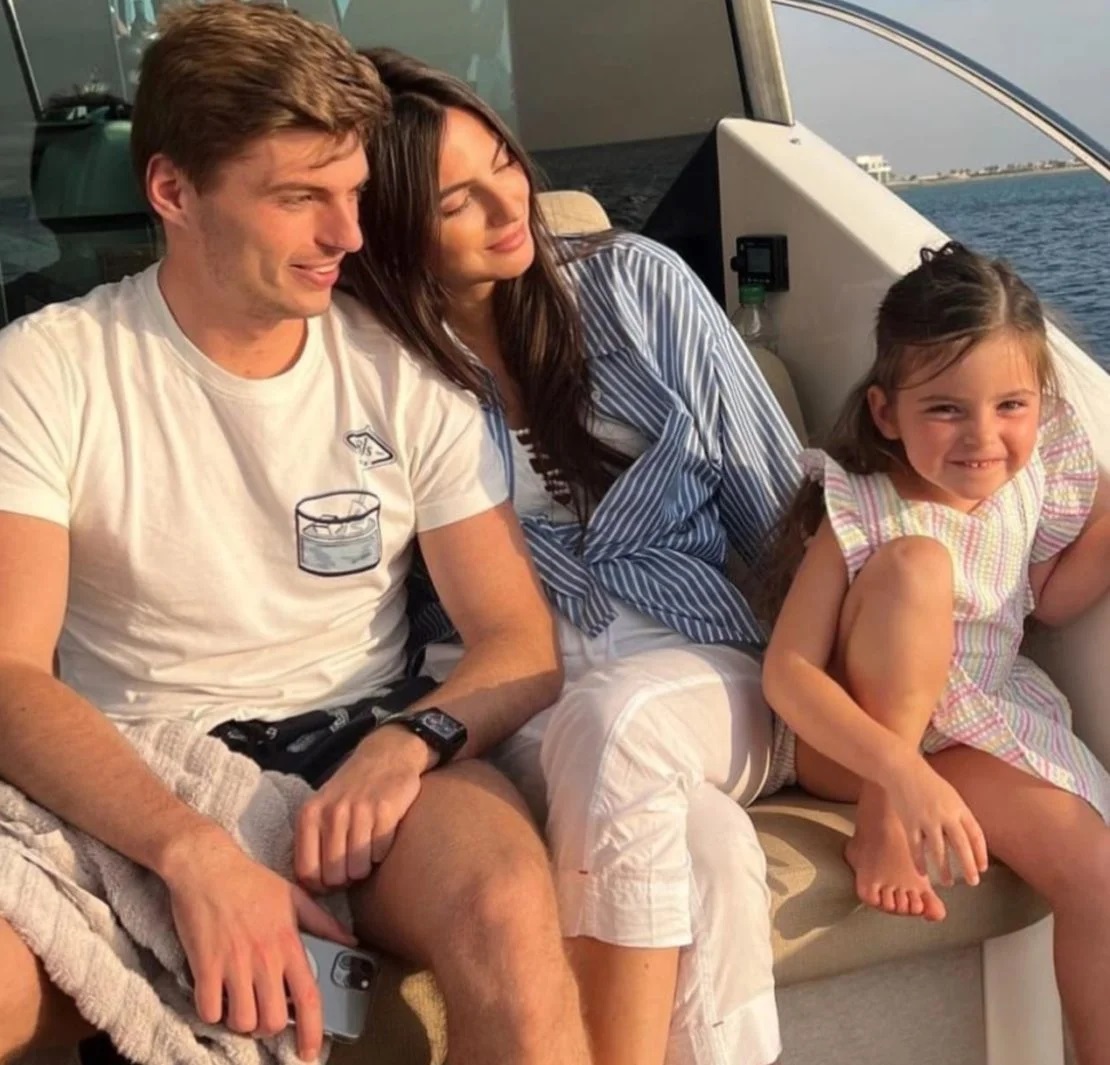 Max Verstappen with his girlfriend Kelly Piquet and her daughter Penelope