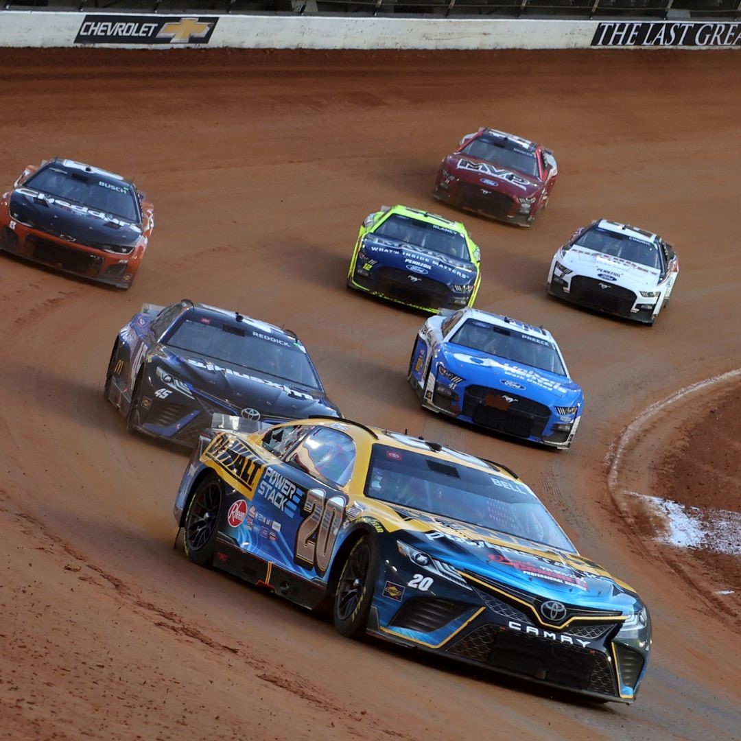 Christopher Bell (20) led 100 laps of the Food City Dirt Race and said the track conditions were favorable to drivers who had more experience in dirt racing. Fellow dirt racers Tyler Reddick, Austin Dillon, Ricky Stenhouse Jr. and Chase Briscoe and Justin Haley rounded out the top six in the lineup.