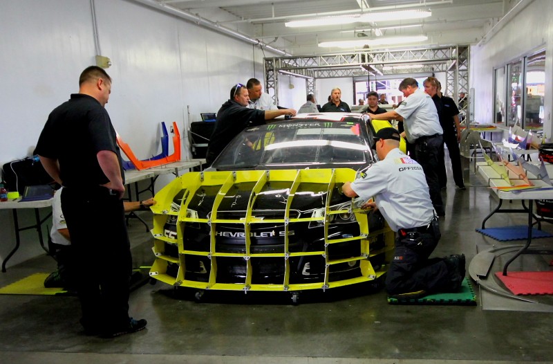 NASCAR inspection line