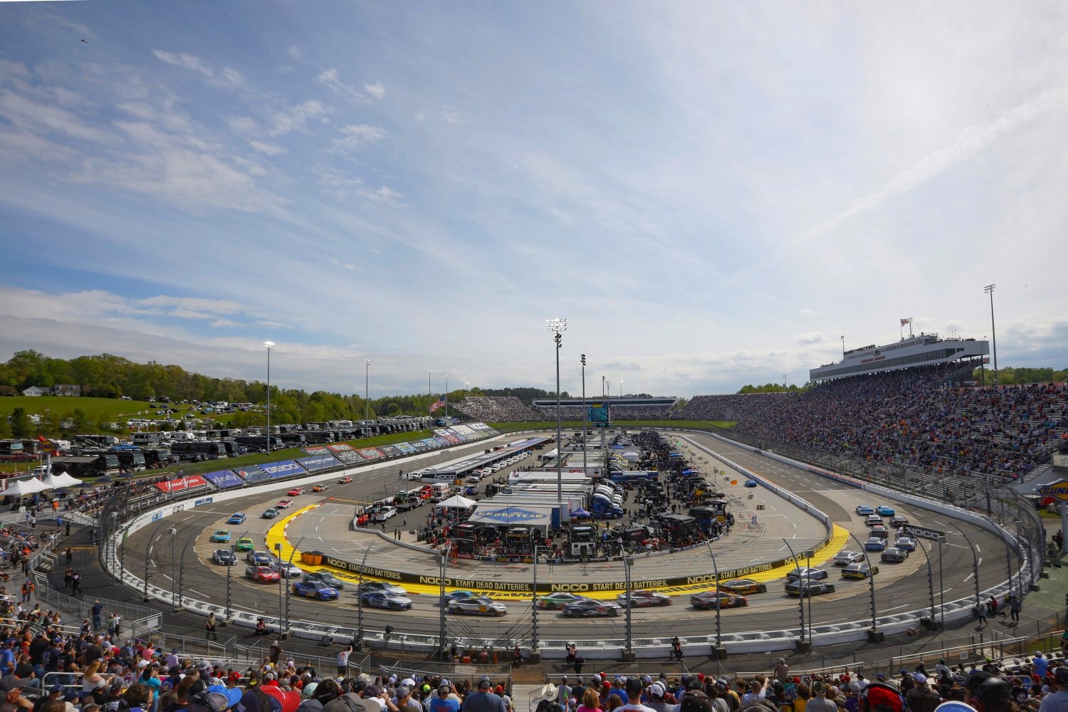 A general view of racing during the NASCAR Cup Series NOCO 400 at Martinsville Speedway on April 16, 2023 in Martinsville, Virginia. (Photo by Sean Gardner/Getty Images)