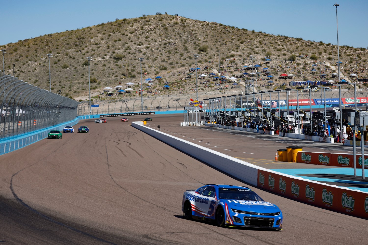 Kyle Larson, driver of the #5 HendrickCars.com Chevrolet, drives during the NASCAR Cup Series United Rentals Work United 500 at Phoenix Raceway on March 12, 2023 in Avondale, Arizona. (Photo by Chris Graythen/Getty Images)