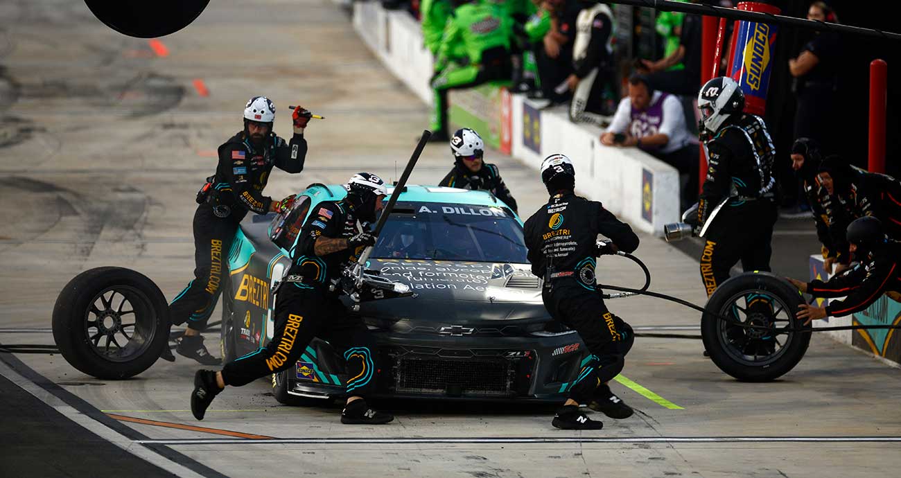 Austin Dillon makes a pitstop in Texas. Photo by Jared C. Tilton/Getty Images for NASCAR