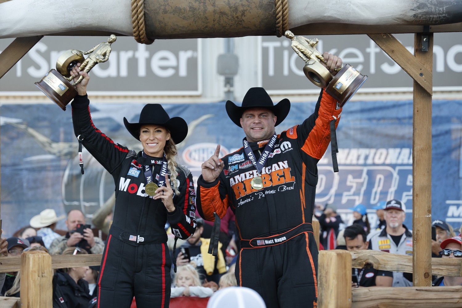 Leah Pruett and Matt Hagan Texas NHRA FallNationals