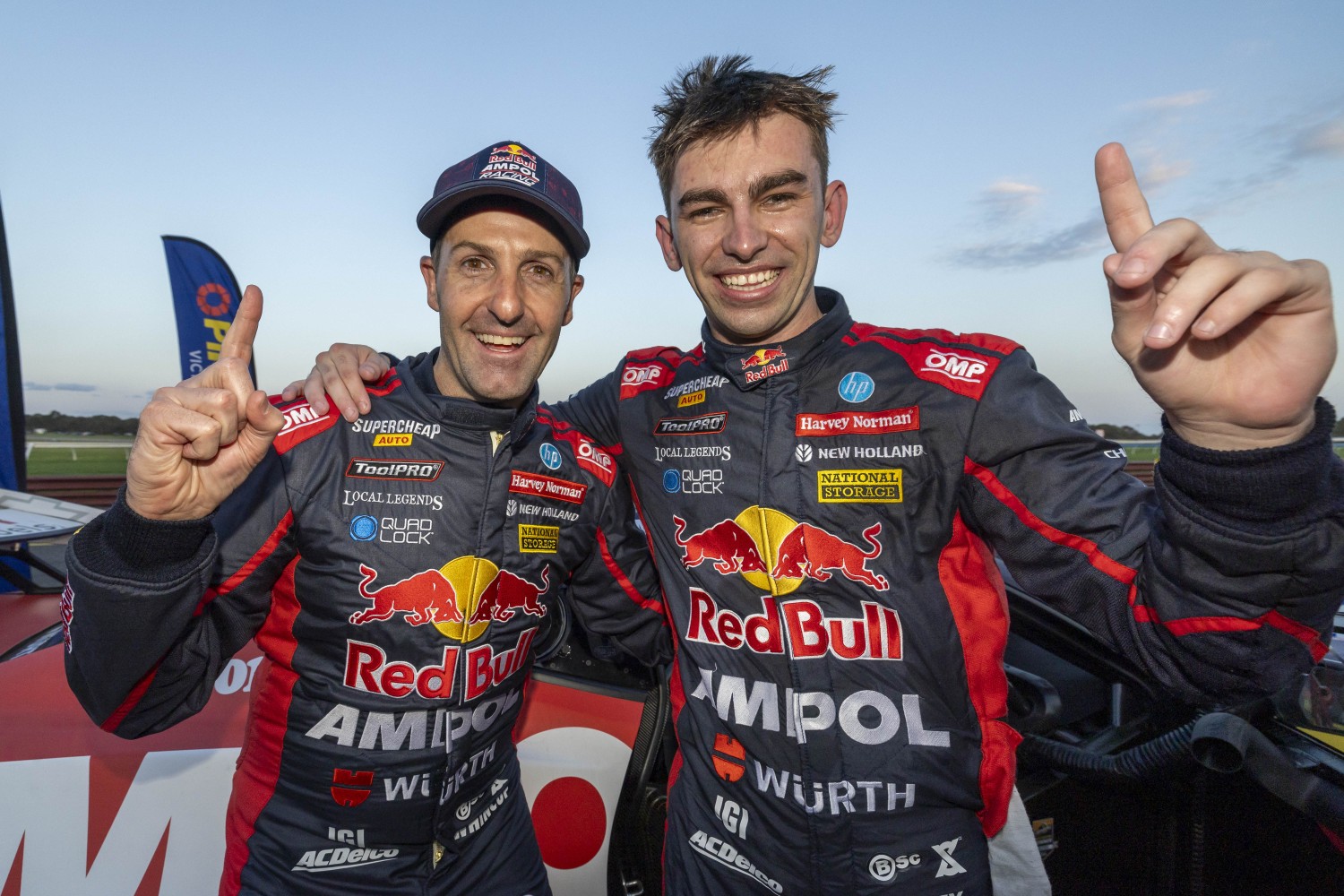 Broc Feeney and Jamie Whincup win the 2023 Penrite Oil Sandown 500, Event 9 of the Repco Supercars Championship, Sandown, Melbourne, Victoria, Australia. 17 Sep, 2023.