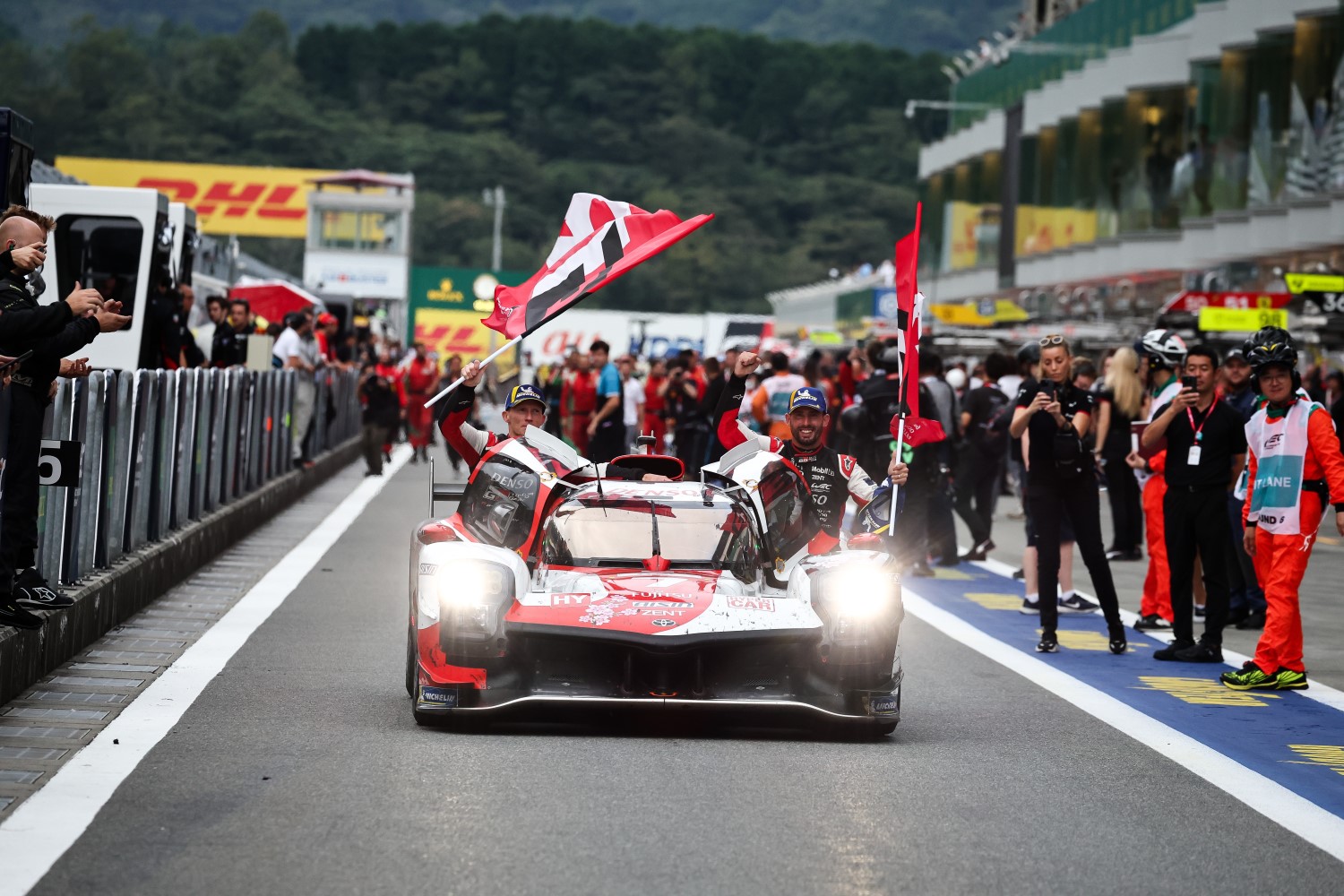 Jose Maria Lopez (ARG) Mike Conway (GBR) Kamui Kobayashi (JPN) TOYOTA GAZOO Racing. World Endurance Championship. 6 Hours of Fuji Fuji Speedway, Japan 7th to 10th September 2023