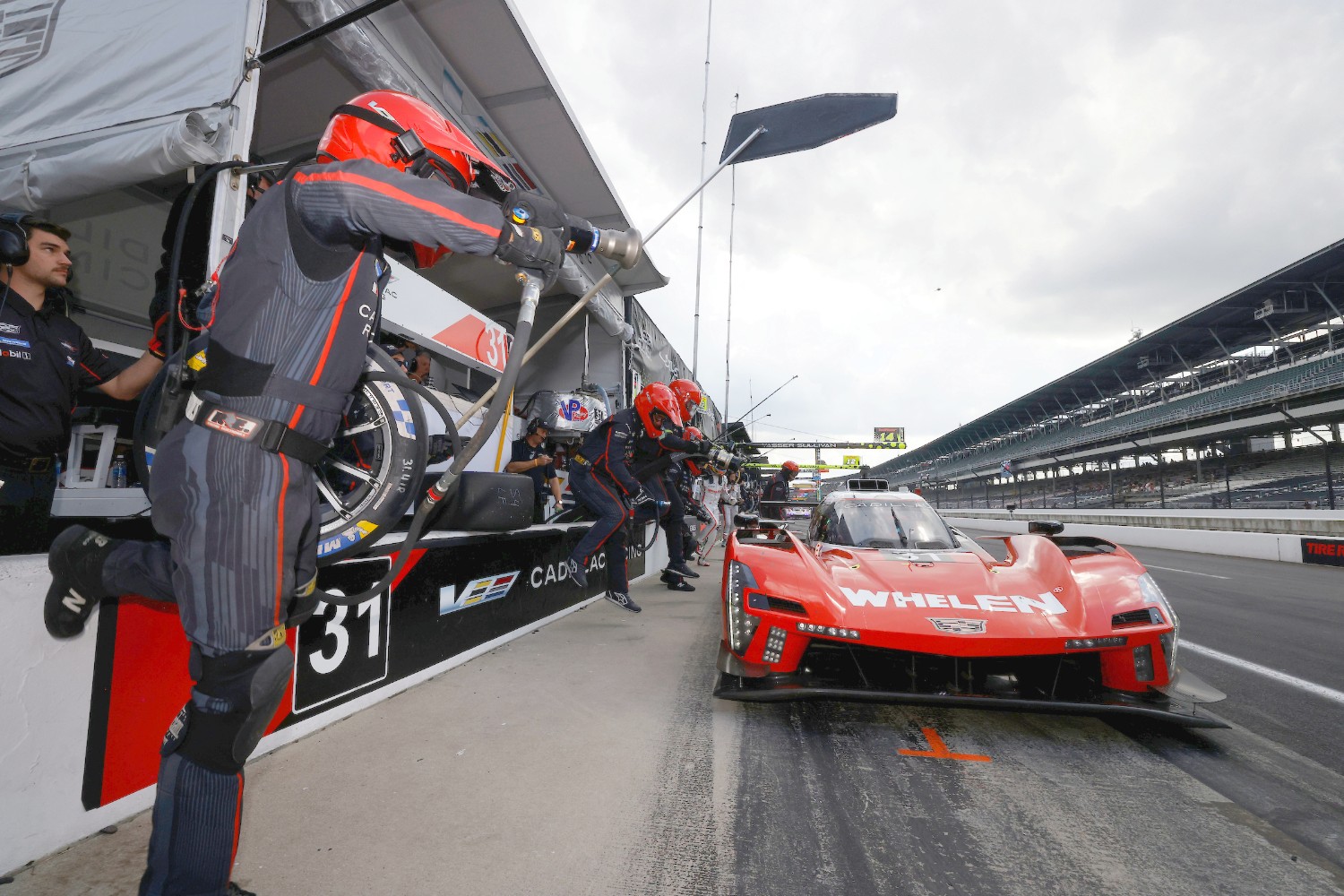 Where are all the fans? #31: Whelen Engineering Racing, Cadillac VSeries.R, GTP: Pipo Derani, Alexander Sims. LAT Photo for IMSA