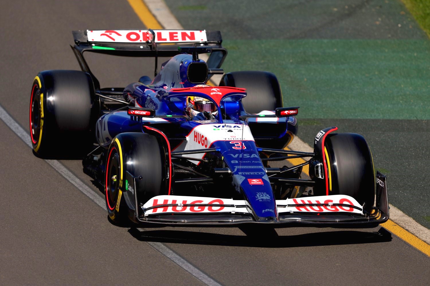 Daniel Ricciardo of Australia driving the (3) Visa Cash App RB VCARB 01 on track during practice ahead of the F1 Grand Prix of Australia at Albert Park Circuit on March 22, 2024 in Melbourne, Australia. (Photo by Robert Cianflone/Getty Images) // Getty Images / Red Bull Content Pool