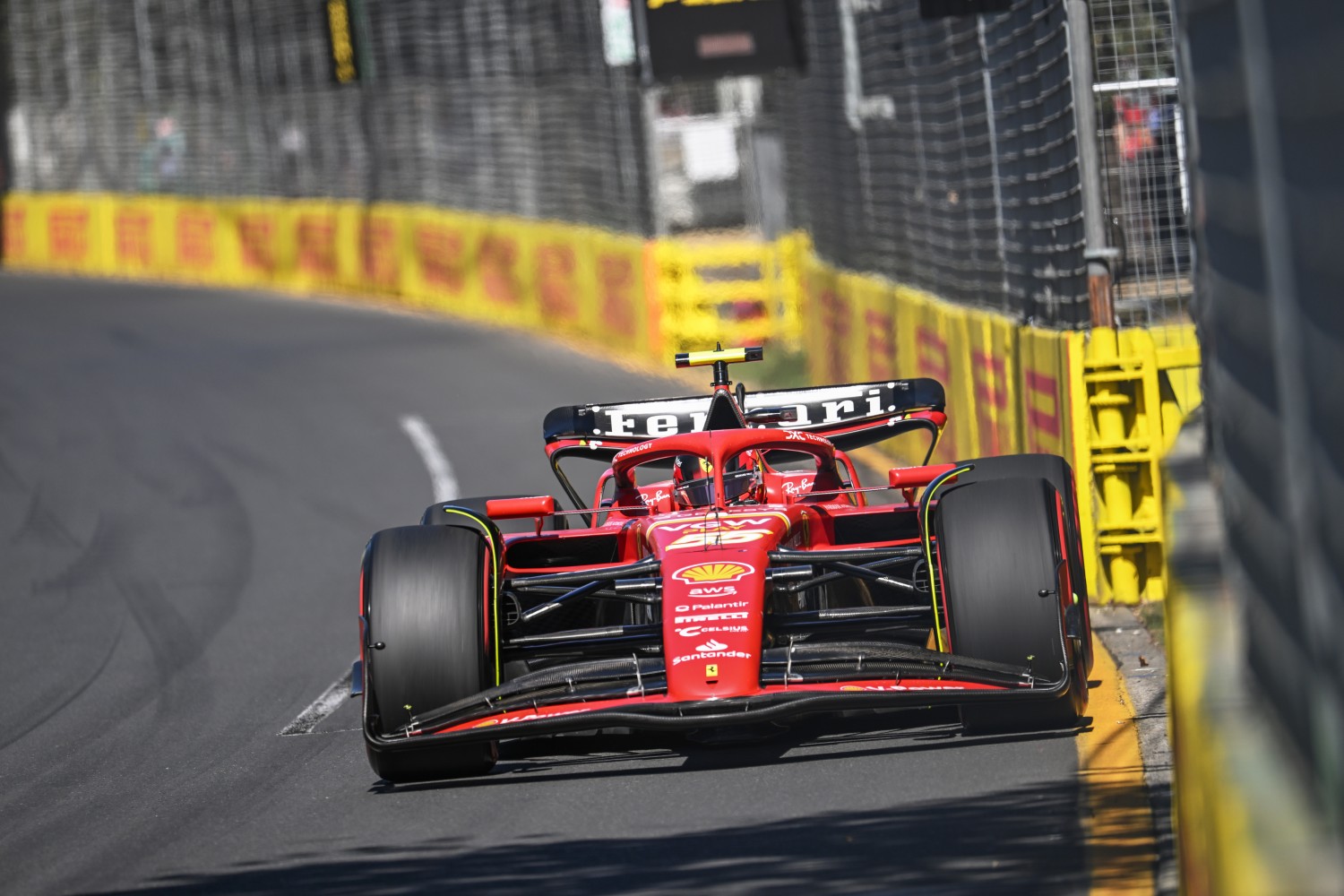 Carlos Sainz, Ferrari SF-24 during the Australian GP at Melbourne Grand Prix Circuit on Sunday March 24, 2024 in Melbourne, Australia. (Photo by Sam Bagnall / LAT Images)