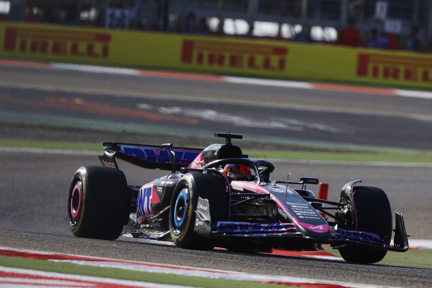 Esteban Ocon, Alpine A524 during the Bahrain GP at Bahrain International Circuit on Thursday February 29, 2024 in Sakhir, Bahrain. (Photo by Steven Tee / LAT Images for Pirelli)