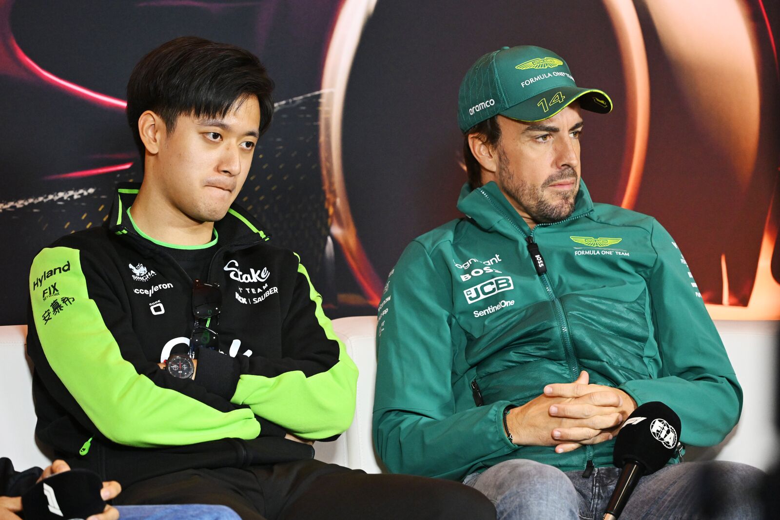 Zhou Guanyu and Fernando Alonso