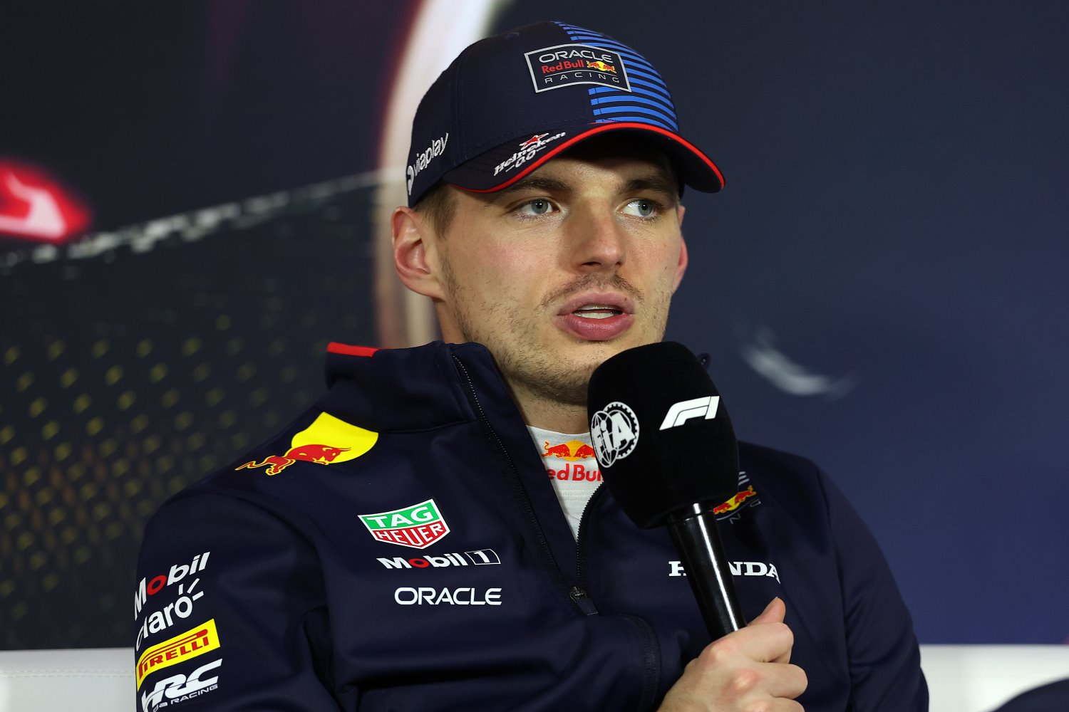 Race winner Max Verstappen of the Netherlands and Oracle Red Bull Racing attends the press conference after the F1 Grand Prix of China at Shanghai International Circuit on April 21, 2024 in Shanghai, China. (Photo by Lintao Zhang/Getty Images ) // Getty Images / Red Bull Content Pool