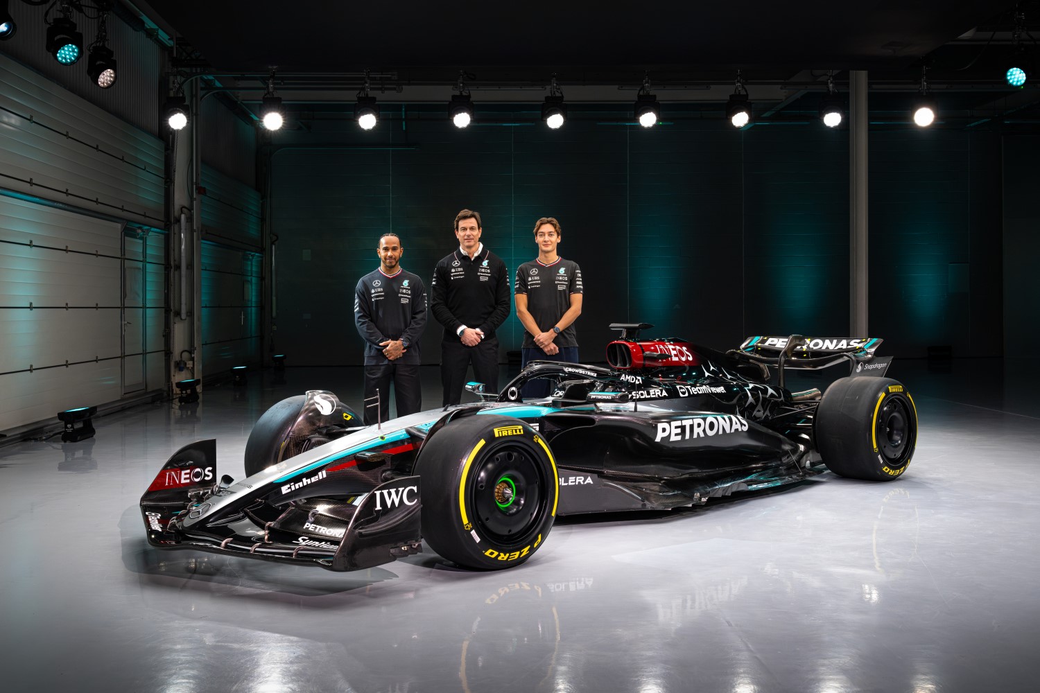 Mercedes-AMG F1 W15 E Performance Launch - Lewis Hamilton, Mick Schumacher and George Russell