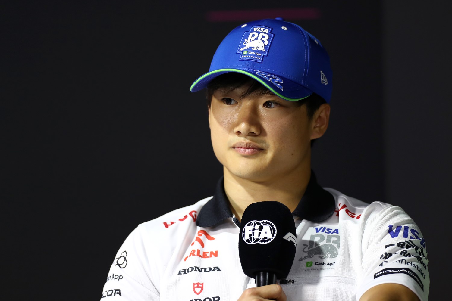 Yuki Tsunoda of Japan and Visa Cash App RB attends the Drivers Press Conference during previews ahead of the F1 Grand Prix of Saudi Arabia at Jeddah Corniche Circuit on March 06, 2024 in Jeddah, Saudi Arabia. (Photo by Peter Fox/Getty Images) // Getty Images / Red Bull Content Pool